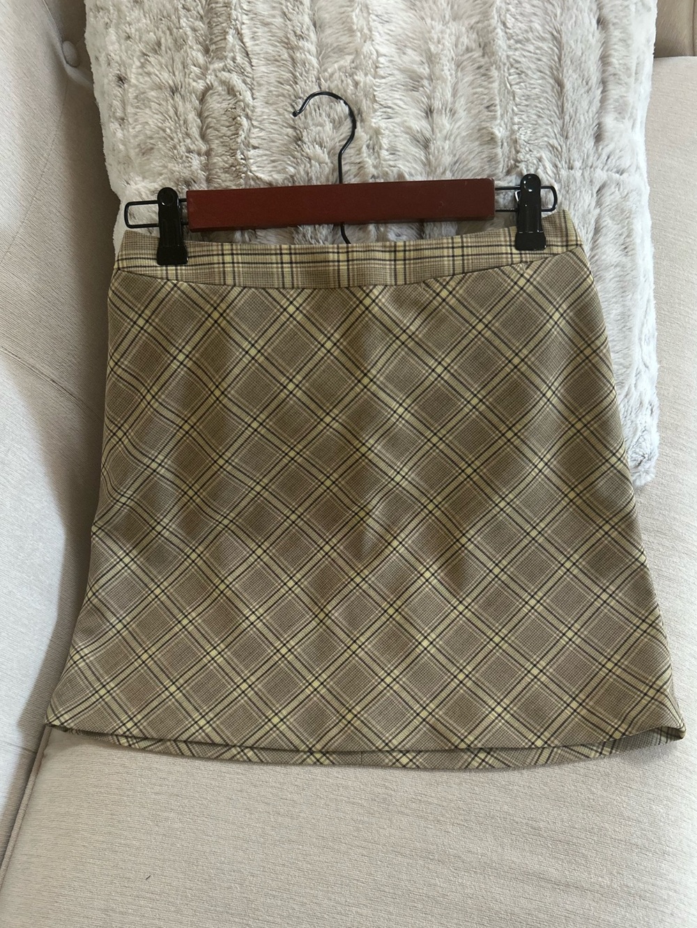 The Limited Plaid Mini Skirt in Brown and Tan